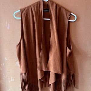 Boho Brown Fringe Vest